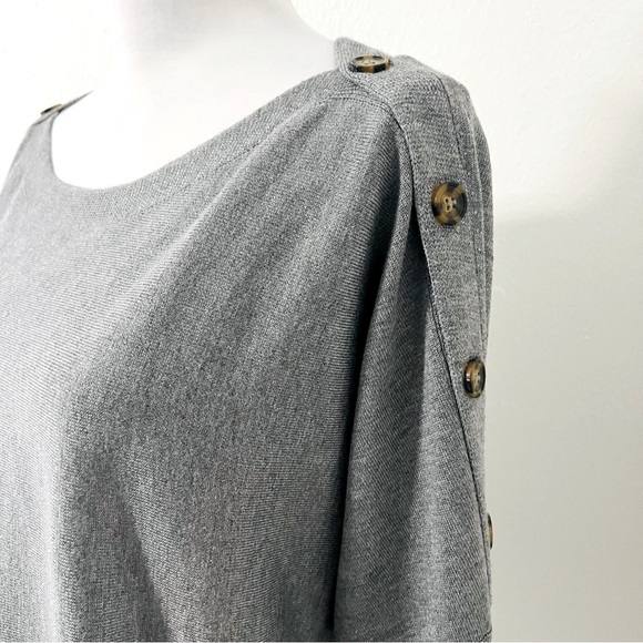 Melissa Paige Women’s Large Heather Gray Crew Neck Dolman Sleeve Sweater NWOT - Picture 3 of 11